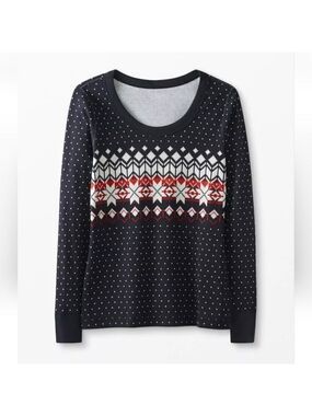 HANNA ANDERSSON | Fair Isle Long John Top Pajama Organic Cotton sz M